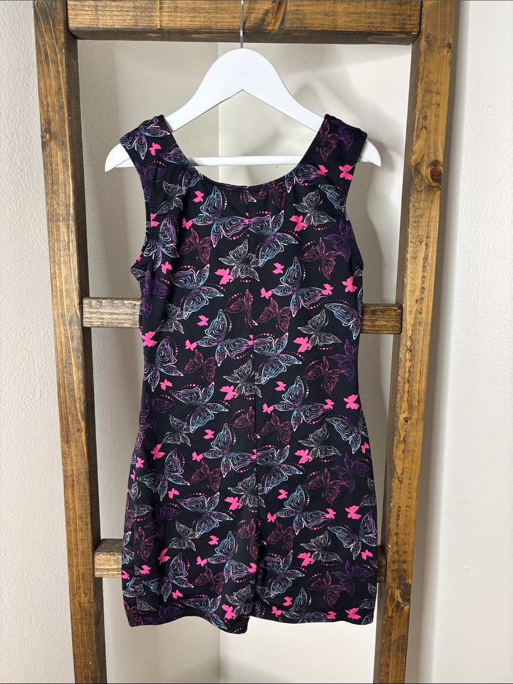 Danskin Black Dance Gymnastics Cheer Print Romper Waistband Size M - Picture 4 of 4